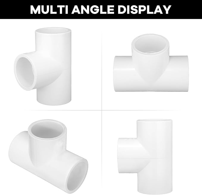 16-Packs 1 inch Tee PVC Fitting 3 Way Furniture Grade Pipe Elbow Connector for DIY PVC Shelf Greenhouse Pipe Fittings