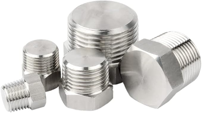 SDTC Tech 2-Pack Hex Head Pipe Plug Fittings 3/4" NPT Male Thread 304 Stainless Steel Socket Connector