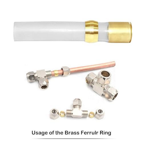 Beduan Brass Compression Fitting, Compression Sleeve Fitting Sleeve Ferrules 5/16" Tube OD (Pack of 40)