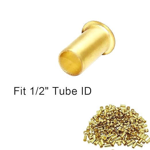 Beduan 1/2" Tube ID Brass Compression Fitting, Insert Tube Support Compression Sleeve Fitting (Pack of 10)