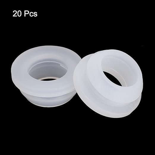MECCANIXITY 20Pcs Snap Rubber Grommet Plug Mount Dia 12mm ID 9mm Narrow Groove Width 2mm Seal Anti-Scratch for Electrical Box Cable Pipes Transparent
