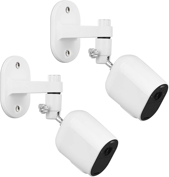 2Pack Security Wall Mount for Arlo Pro/Pro2/Pro3/Pro4/Ultra/Ultra2/Essential Spotlight Camera, Adjustable Indoor/Outdoor Mounting Bracket for Your Surveillance Camera (White)