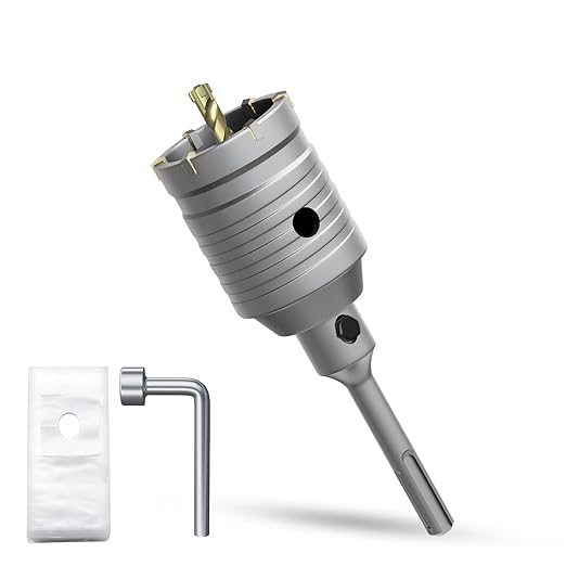2" Concrete Hole Saw, 51mm Masonry Hole Saw, with 110mm SDS Plus Shank Connecting Rod for Concrete Brick Cement Stone Wall Drilling Home Improvement (51mm | 2")
