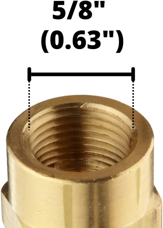 3/8" NPTF x 1/4" NPTF Female Brass Coupling/Coupler Pipe Thread Union/Joiner Fitting | 33300-06-04 (5-PACK)