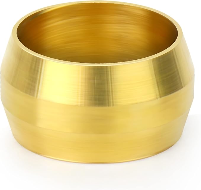 GASHER 200PCS Brass Compression Fitting, Brass Compression Sleeve Ferrules 1/4" Tube OD