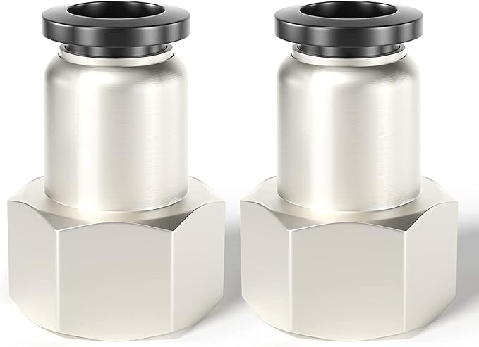 TAILONZ PNEUMATIC Female Straight 1/4 Inch Tube OD x 1/8 Inch NPT Thread Push to Connect Fittings PCF-1/4-N1(Pack of 10)