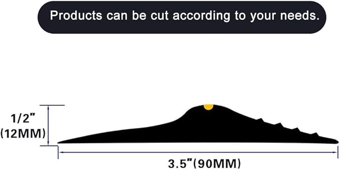 ToLanbbt 20Ft/6M Universal Garage Threshold Seal Strip with 300ml Black Sealants/Adhesives, Garage Door Bottom Weatherproof Strip Rubber DIY Weather Stripping Replacement (Black+Yellow)