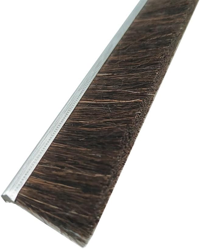 8 Sets Horsehair 2.16 x 39.37 InchesBrush Door Sweep Door Brush Seal Roll Up Door Garage Door Sweeps Suitable for Various Floors Easy Mounting (2.16 in, 8)