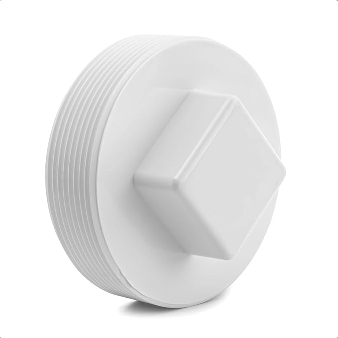 6" PVC Sewer Cleanout Plug Pipe Fitting, DWV Male Adapter Plug, Flush Sewer Cleanout Cap for Drainage Piping System