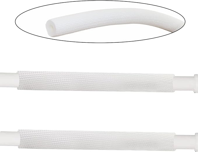 Pipe Insulation Tubing, BESUNTEK 6ft Heat Preservation Insulated Foam Tubing Handle Grip Support, for Water Pipes, air Conditioning Pipes (0.98" × 0.39", White)