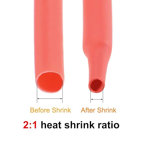 uxcell Heat Shrink Tubing, 80mm Dia 128mm Flat Width 2:1 Rate Shrinkable Tube Cable Sleeve 1m - Red