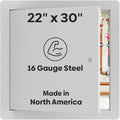 Best 22" x 30" Universal Access Panel – Flush Steel Door with Exposed Flange for Walls or Ceilings, 16-Gauge Cold Rolled Steel Frame, Screwdriver Cam Latch, White Powder-Coat Primer Finish, BA-UAP