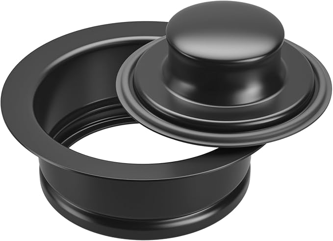 Kitchen Sink Flange Stopper,Garbage Disposal Flange and Sink Stopper,fit Stainless Steel 3-1/2 inch Standard Sink Drain,Black Colour