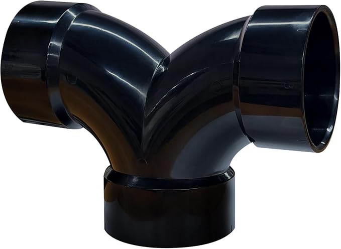 Lesso 2'' Double Degree 90 ELBOW Straight Tee ABS pipe fittings Black - Vintage DIY Industrial Shelving, Industrial Decoration, Furniture DIY 2 Inch