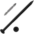 WenSilon(100 PCS) 3/16" x2-3/4 Black Concrete Screw Anchor Black Flat Head for Anchoring to Masonry, Block or Brick Stucco