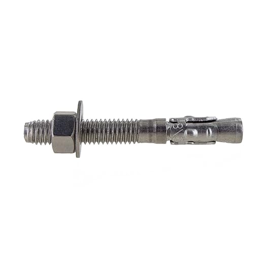 Conquest 316 Stainless Steel Concrete Wedge Anchors 3/8" x 3" - Heavy Duty Anchor Bolts for Marine, Coastal, and Outdoor Environments (50 Pack)