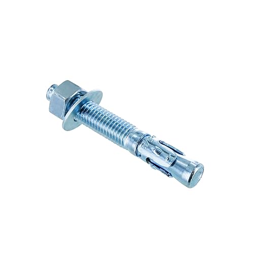 Conquest 5/8" x 4-1/2" Zinc Plated Wedge Anchors (Box of 25) – High Performance Concrete Anchors – Rust Resistant Zinc Plating for Dry Interior Environments – Heavy Duty Fastener for Concrete