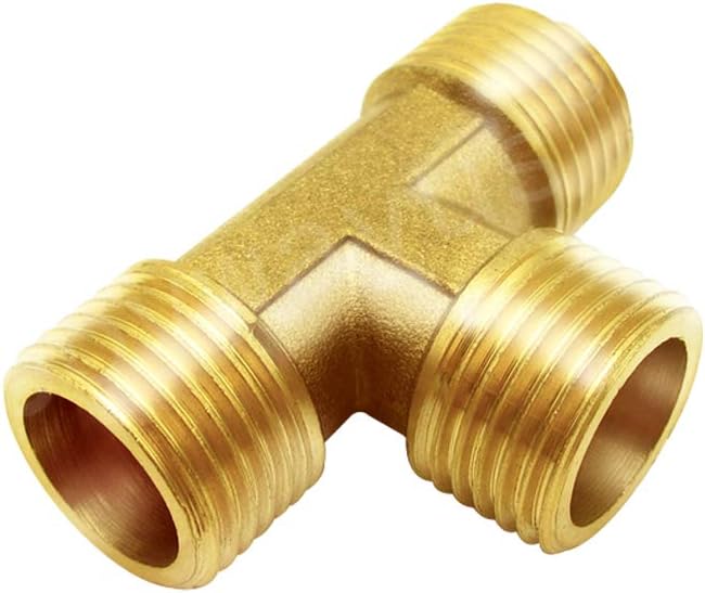 Joywayus Brass Pipe Fittings 1/2"NPS Male Forged Tee Pipe Tube Fitting(pack of 3)