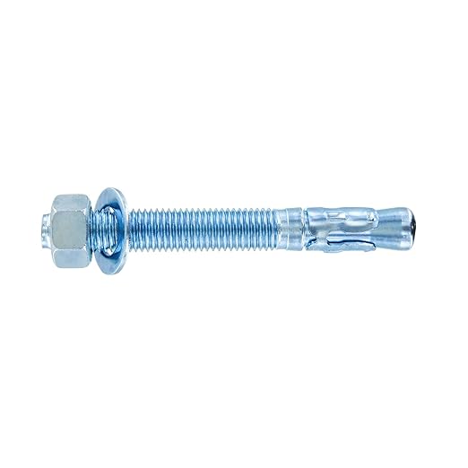 Conquest 3/4" x 6-1/4" Zinc Wedge Anchors (Box of 10) – High Performance Concrete Anchors – Rust Resistant Zinc Plating for Dry Interior Environments – Heavy Duty Fastener for Concrete