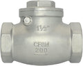VARMHUS Stainless Steel SS316 Swing Check Valve,NPT Female x Female Thread,WOG 200 PSI PN16 CF8M (1-1/2")