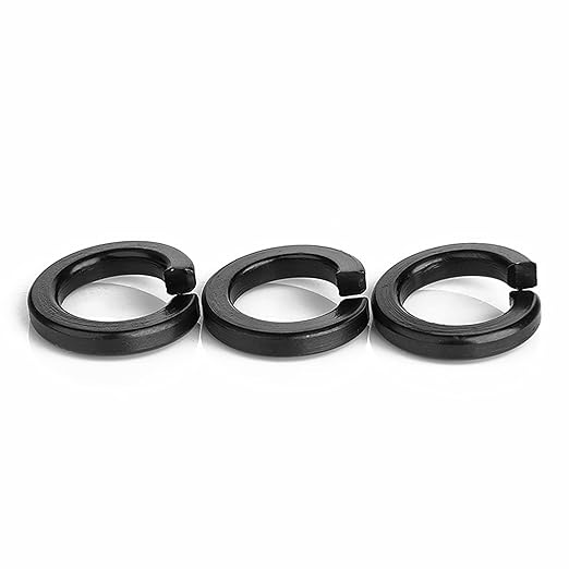 #10 Black Split Lock Washer, 18-8 (304) Stainless Steel Spring Lock Washer 100PCS