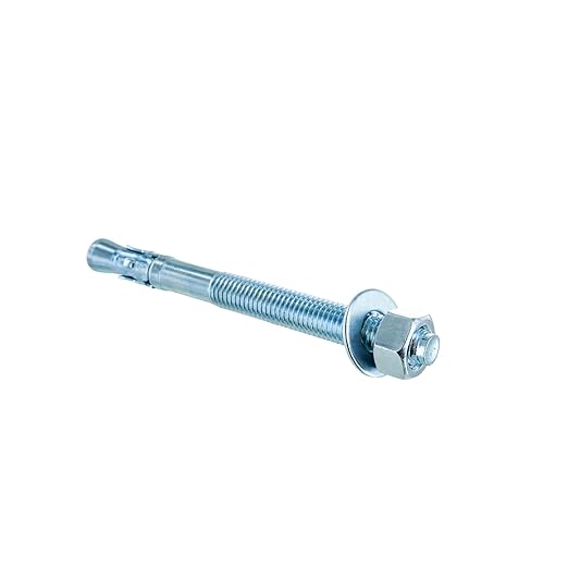 Conquest 5/8" x 7" Zinc Plated Wedge Anchors (Box of 25) – High Performance Concrete Anchors – Rust Resistant Zinc Plating for Dry Interior Environments – Heavy Duty Fastener for Concrete