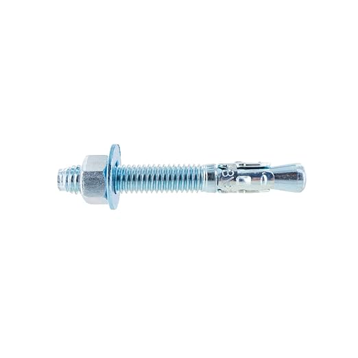 Conquest 3/8" x 3" Zinc Plated Wedge Anchors (Box of 50) – High Performance Concrete Anchors – Rust Resistant Zinc Plating for Dry Interior Environments – Heavy Duty Fastener for Concrete