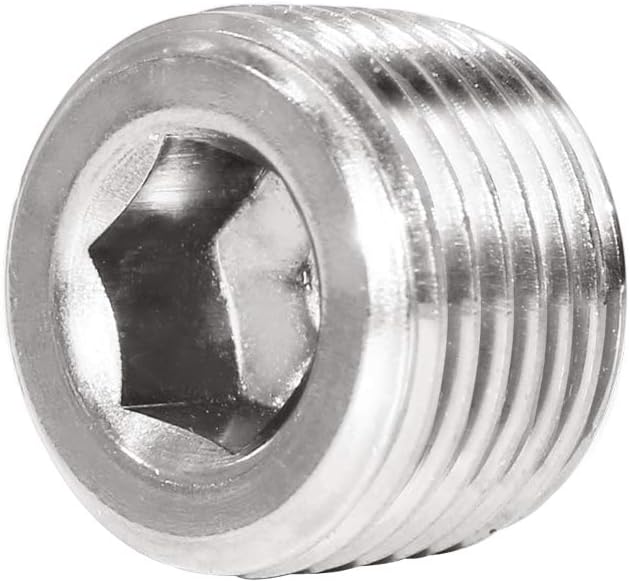 JoyTube 3/4" NPT Pipe Plug Male Thread Stainless Steel Fitting Countersunk Internal Hex Head(Pack of 3)