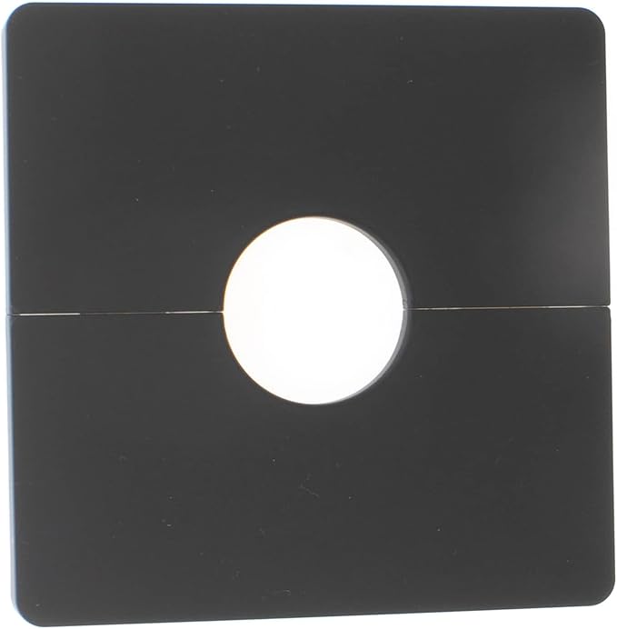 4 Pcs 1.0 Inch Wall Split Flange ABS Square Escutcheon Plate Wall-Mounted Self-Adhesive Water Pipe Cover for Water Pipe Faucet Decoration Accessories, Black