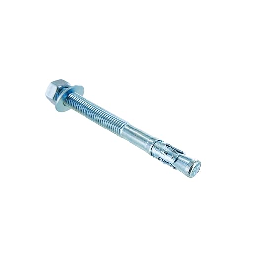 Conquest 5/8" x 7" Zinc Plated Wedge Anchors (Box of 25) – High Performance Concrete Anchors – Rust Resistant Zinc Plating for Dry Interior Environments – Heavy Duty Fastener for Concrete