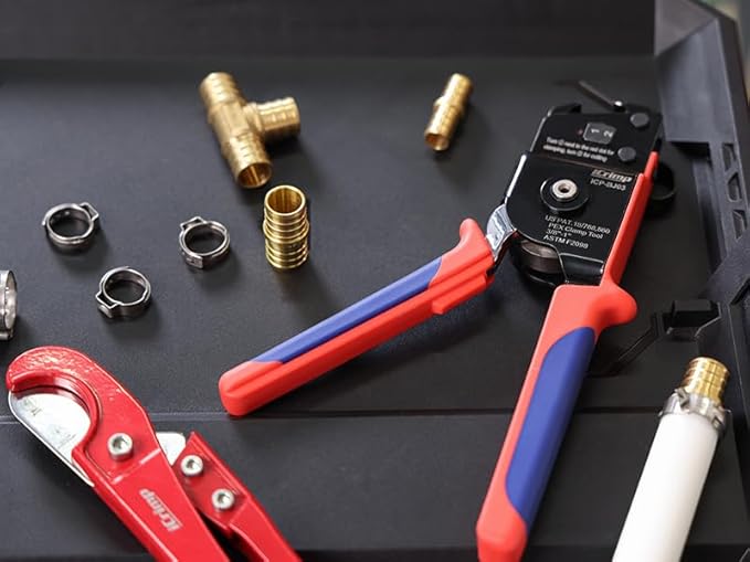 iCrimp ICP-BJ03 PEX Clamp Tool for Cinch and Removal of 3/8-in, 1/2-in, 3/4-in and 1-in PEX Clamp Rings, One-handed PEX Crimping Tool