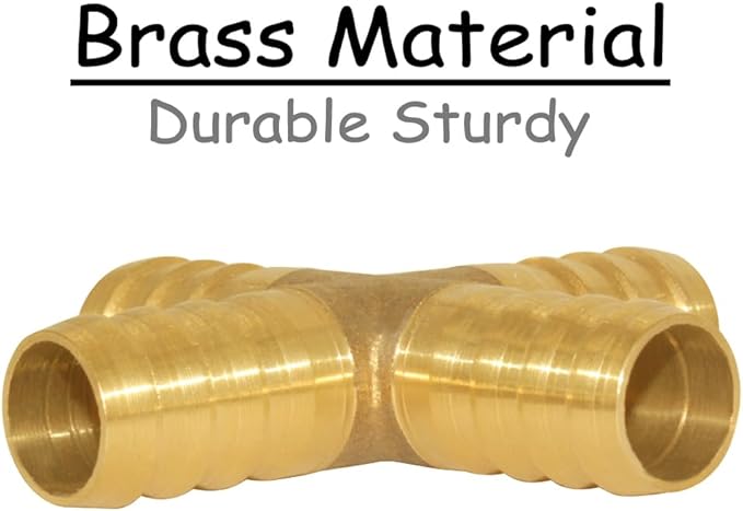 Brass 1/2" OD Barb Fittings 4-Way Union Intersection Hose Barb Fitting for 1/2" ID Hose Water/Oil/Gas (Pack of 2)