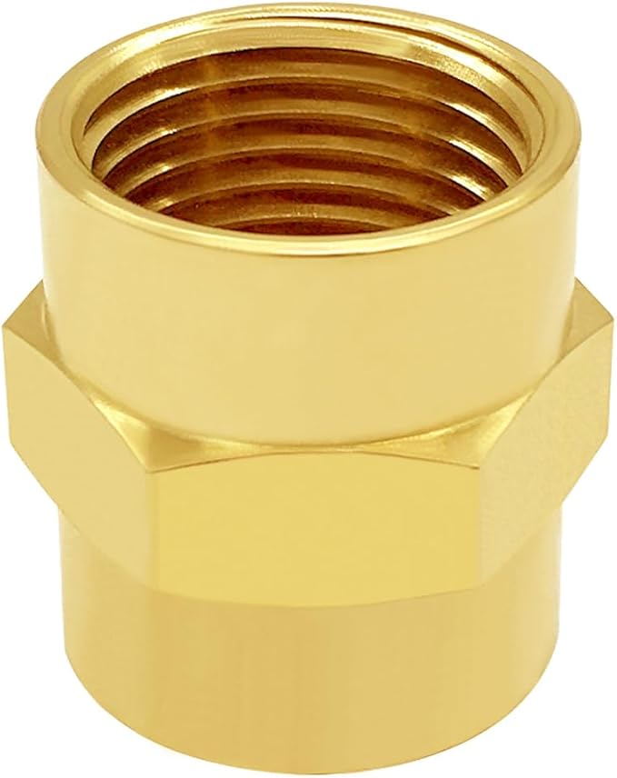 Brass Pipe Fitting NPT Coupler, 3/4" x 3/4" Standard NPT Female thread (pack of 4)