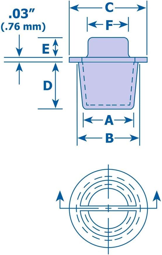 MOCAP Red Tapered Caplug – Center Pull Plug, OD 0.471-0.547" (12-13.9mm), Flange OD 0.690" (17.5mm), Length 0.440" (11.2mm) – Red Plastic Cups for Holes, Pipes, Fittings & More – Pack of 4500