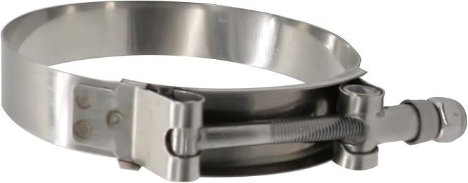 ROADFORMER 109mm - 117mm T-Bolt Hose O.D. Clamp - Working Range 4.31" - 4.61" for 4.5" Hose OD, SS Bolt and Band, Floating Bridge and Nylon Insert Locknut (109mm - 117mm, 2 pack)