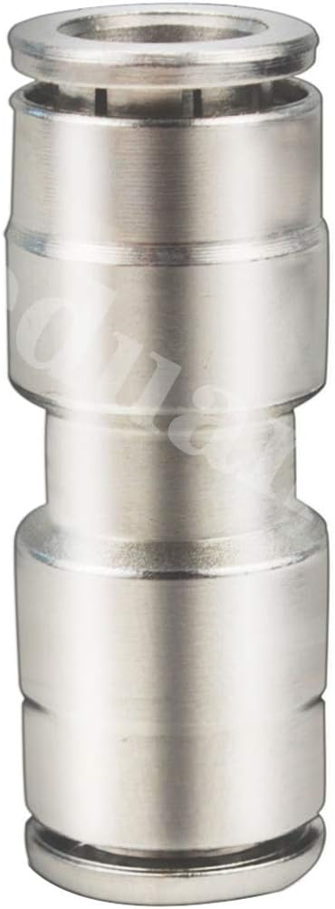 Beduan Push to Connect Fitting 3/8" OD Nickel-Plated Copper Pneumatic Air Fitting Straight Union Tube Connector (Pack of 1)