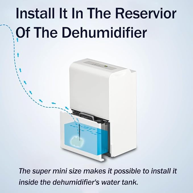 Automatic Small Sump Pump with Water Sensor, 5 FT Lift 55 GPH 115V/230V Mini Condensate Pump with Float Switch, Water Removal for Dehumidifier, Air Conditioner, Ice Maker, Basement, Auto On Off