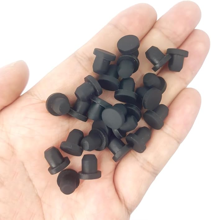 50 PCS Silicone Plugs Rubber Hole Plugs 1/4" Diameter Rubber Stopper for Round Holes Waterproof Hole End Covers Soft Flexible Stopper Sealing Plugs Pipe Holes Test Tube Plugs