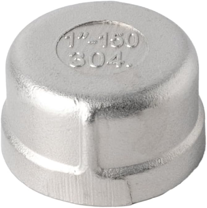 Stainless Steel 304 Cast Pipe Fitting, Round End Cap, 1/4" NPT Female (Pack of 5)