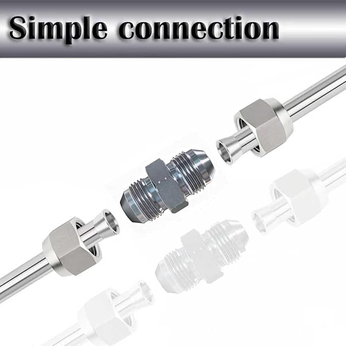 3/8" JIC Male x 3/8" JIC Male Hydraulic fitting, Carbon Steel SAE 37° Flare Pipe Adapter Tube Fitting Straight Connector
