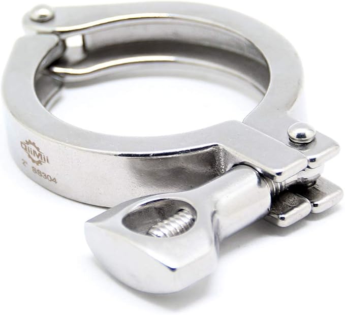 Stainless Steel 304 Heavy Duty Sanitary Clamp Single Pin Tri Clamp Clover with Wing Nut for Ferrule TC (2 inch (2 pack))