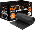 Xpose Safety Black Plastic Sheeting 5 Pack – 20' x 100' Rolls – Heavy Duty 6 Mil Poly Sheet – Waterproof, Dustproof, Vapor Barrier – for Construction, Painting, Industrial Use