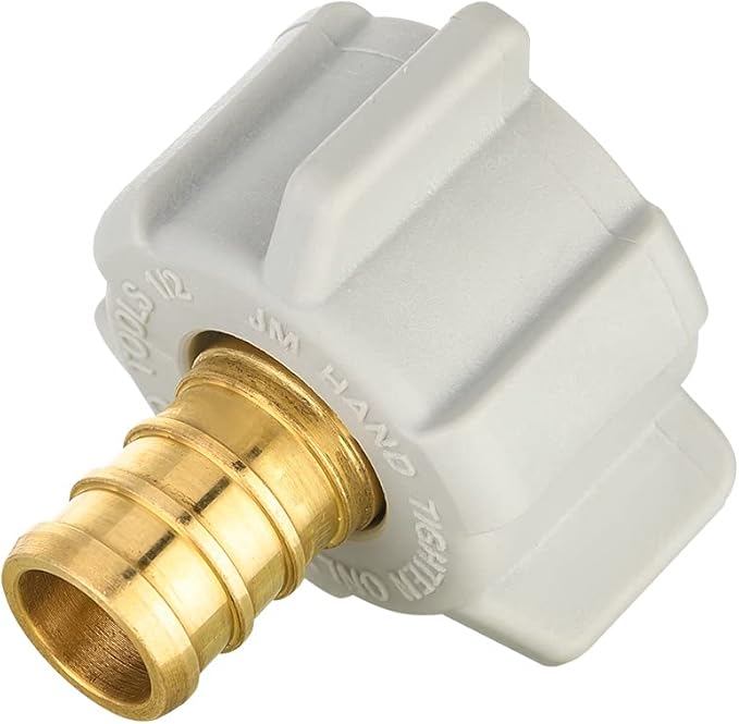 4-Pack EFIELD 1/2" Pex X 1/2" Female NPT Swivel Adapter Brass Barb Crimp Brass Fittings, ASTM F1807,(PEX1807202-4PCS)