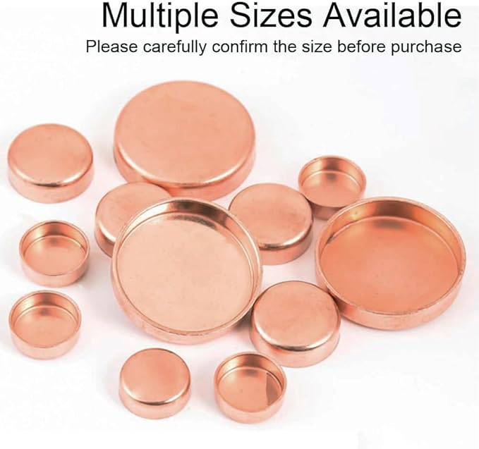 Joywayus 10PCS Plumbing 5/8" Solder Copper Pipe End Cap, Pressure Sweat Plug Socket Pipe Fitting Solder Connection