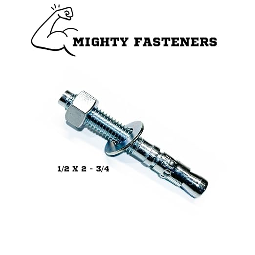 Zinc-Plated Steel Wedge Anchors, 1/2" X 2-3/4" - Heavy-Duty Mounting Bolts for Concrete - 25 Pack