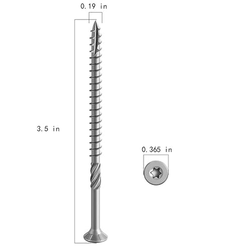 #10 * 3-1/2" 304 Stainless Steel Deck Screws, (130pcs) 2 lbs.Exterior Wood Screws, Rust Resistant epoxy Coated, Bronze, T25 Star Bit