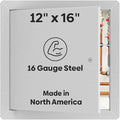 Best 12" x 16" Universal Access Panel – Flush Steel Door with Exposed Flange for Walls or Ceilings, 16-Gauge Cold Rolled Steel Frame, Screwdriver Cam Latch, White Powder-Coat Primer Finish, BA-UAP