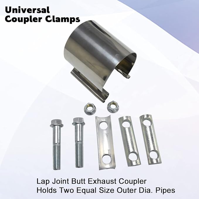 4" Stainless Exhaust Clamp, ID 4 Inch Butt Lap Joint Muffler Band Clamp Sleeve