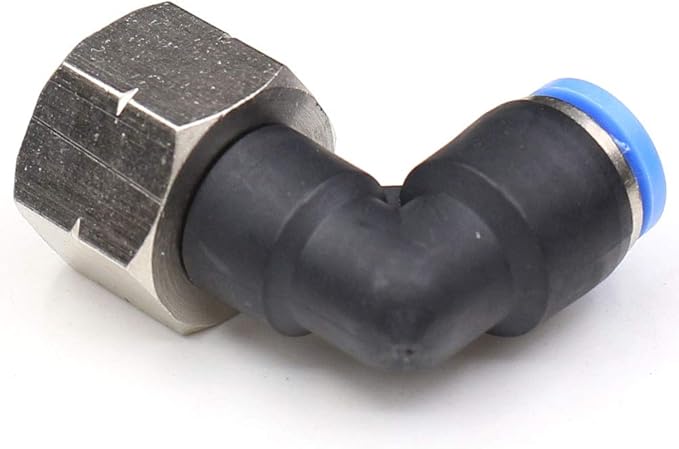 CEKER 6mm Tubing x 3/8" Npt Female Thread Elbow 90 Degree Push to Connect Fittings Air Fittings Pneumatic Quick Connect Fitting Airlines Push In Connectors Tube Fittings 5Packs