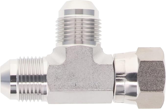 HYDRAULICS DIRECT | 6602-16-16-16-PK10 | Run Tee 1" JIC (1 5/16"-12 thread) Male x 1" JIC (1 5/16"-12 thread) Female Swivel x 1" JIC Male | Swivel Hydraulic T Fitting